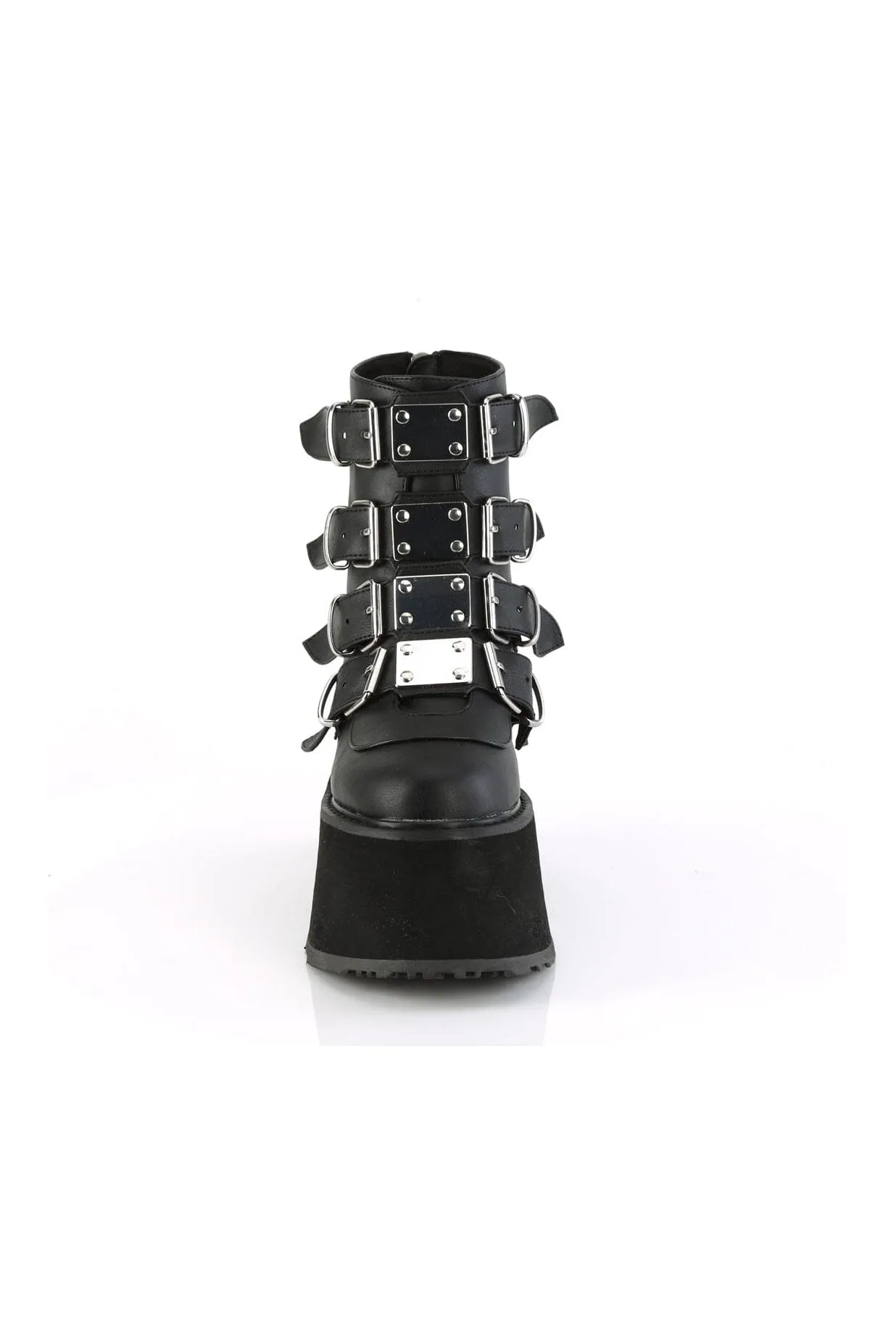 DAMNED-105 Black Vegan Leather Ankle Boot