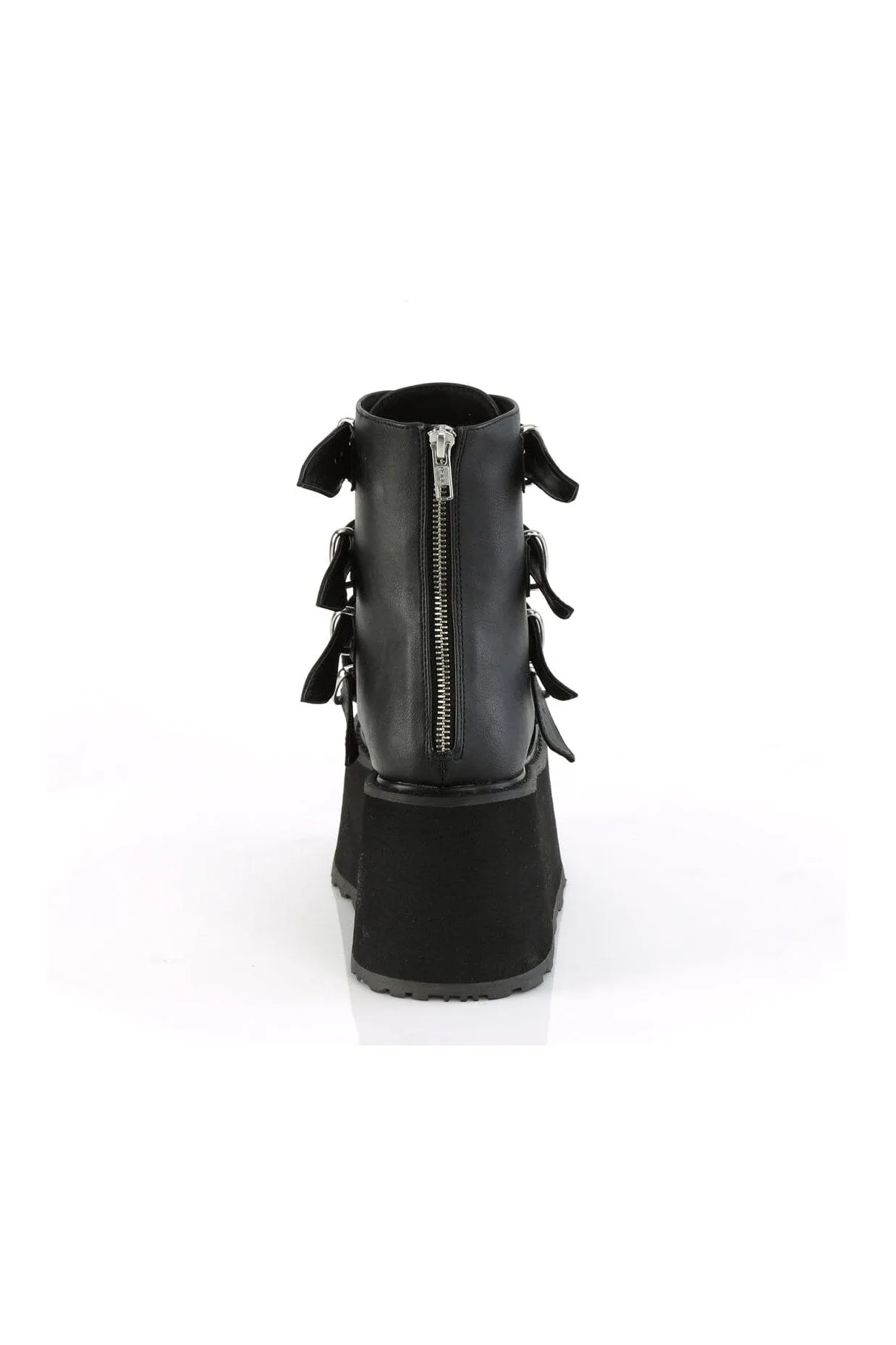DAMNED-105 Black Vegan Leather Ankle Boot