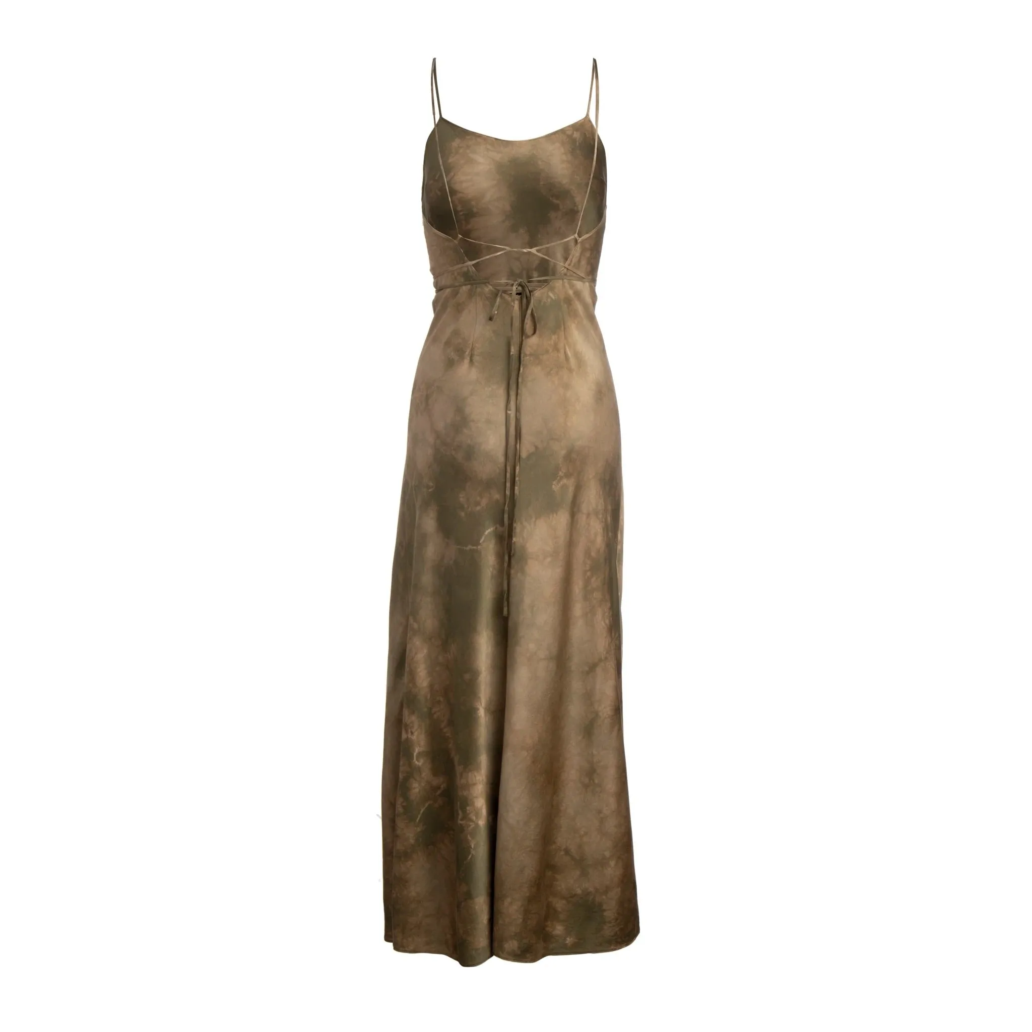 Dannijo Moss Tie Dye- Silk Tie Waisted Dress