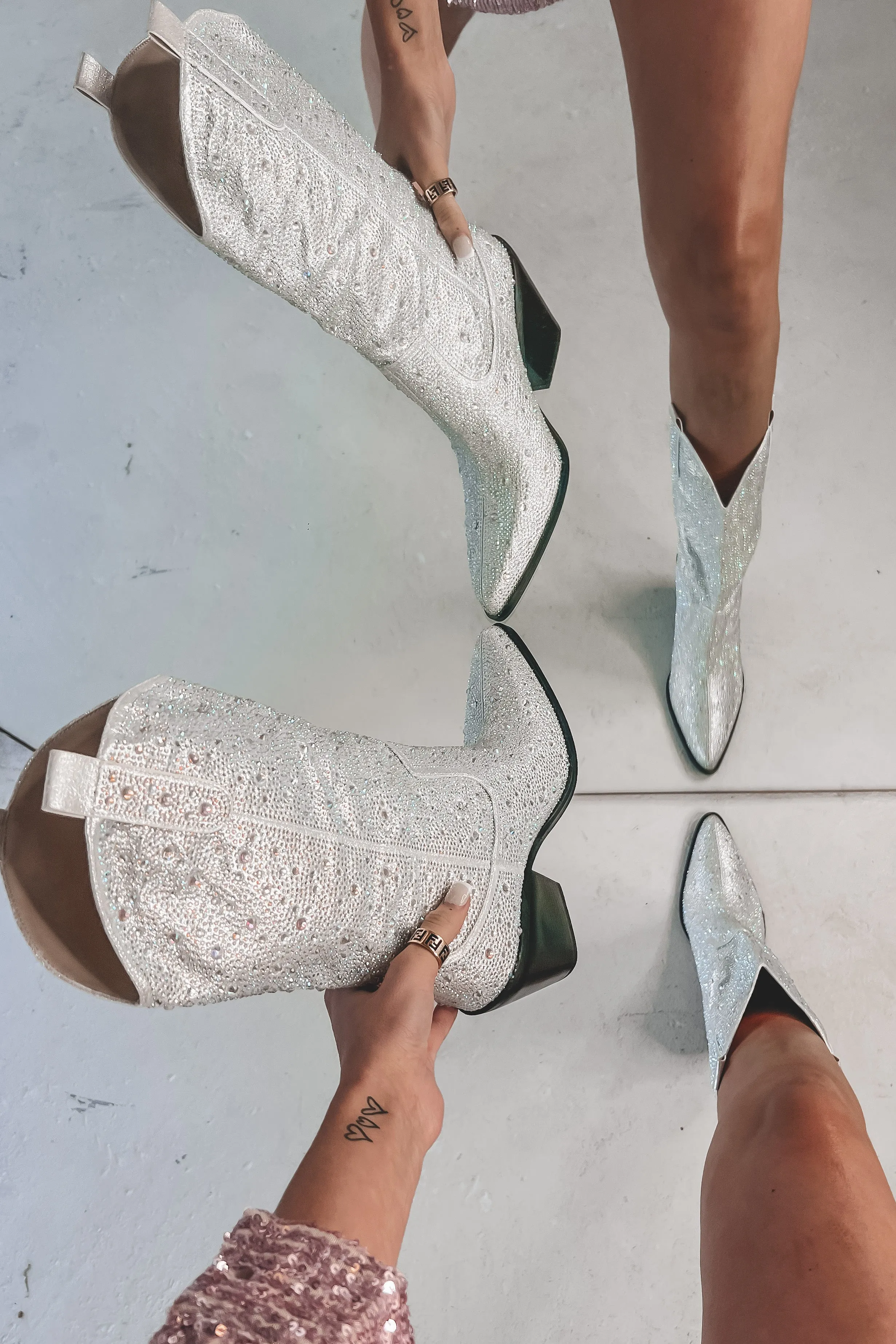DEAL A Standout Rhinestone Detail Boots
