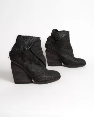Designer Perforated Leather Booties ~ 37