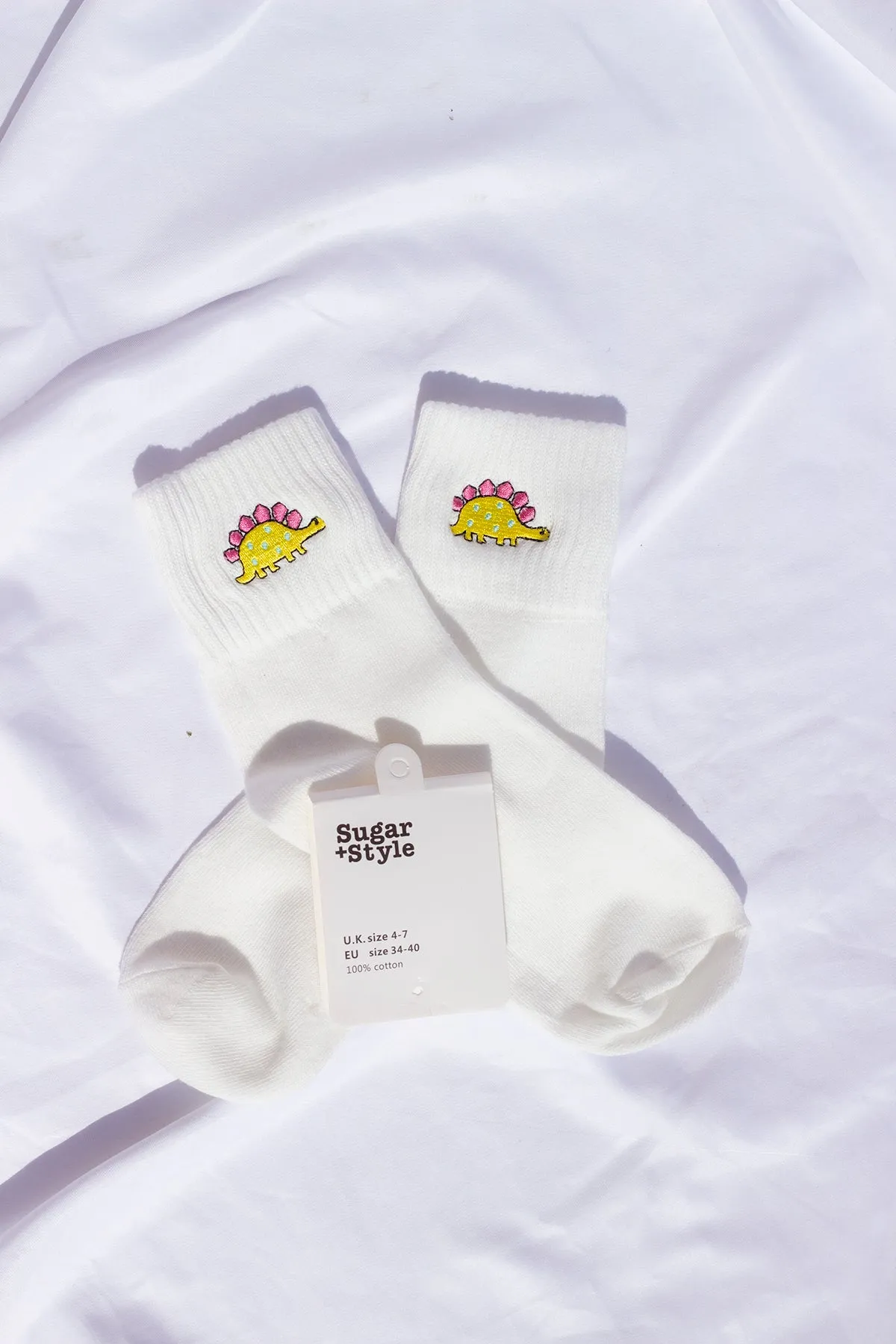 Dinosaur Embroidered Socks