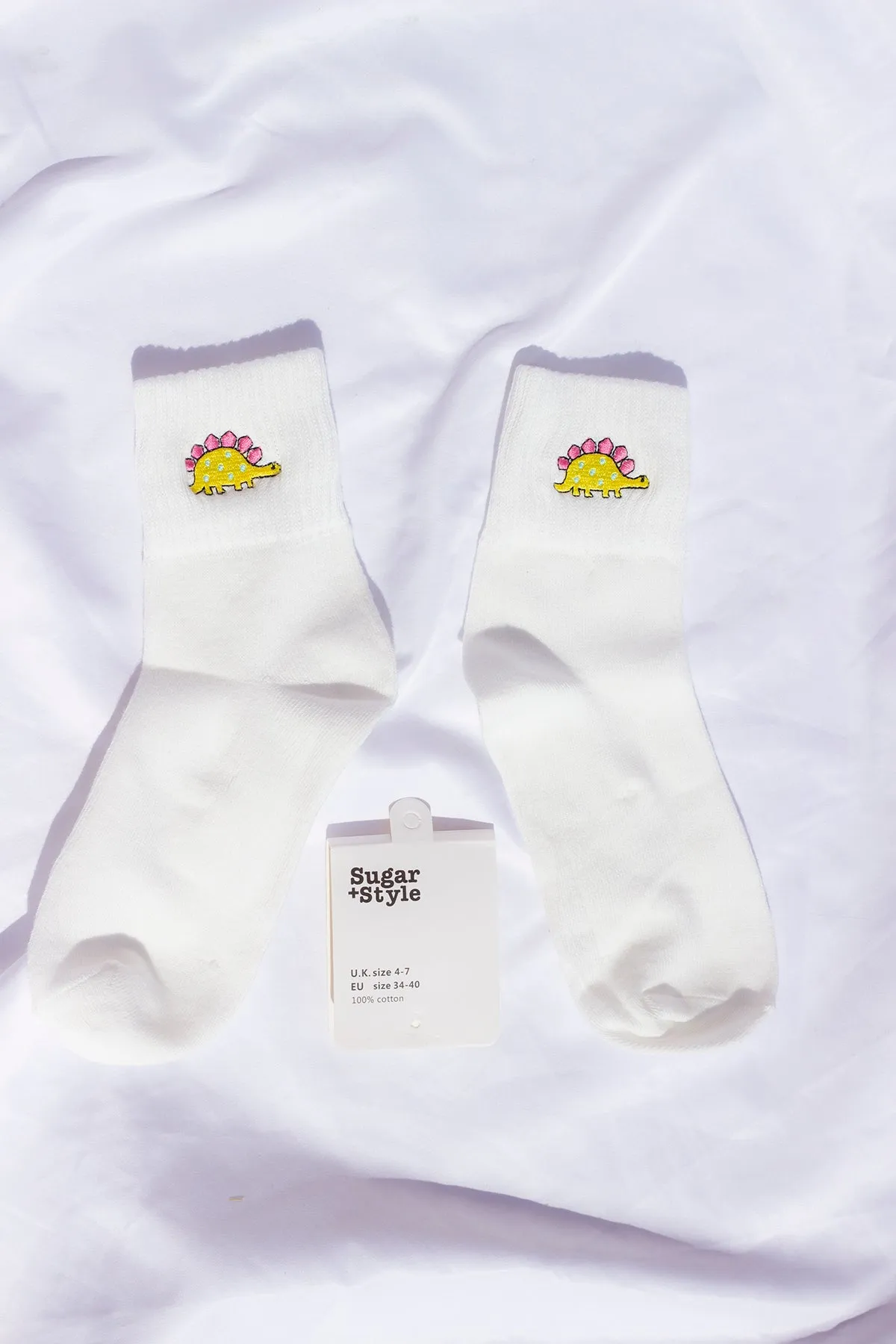 Dinosaur Embroidered Socks