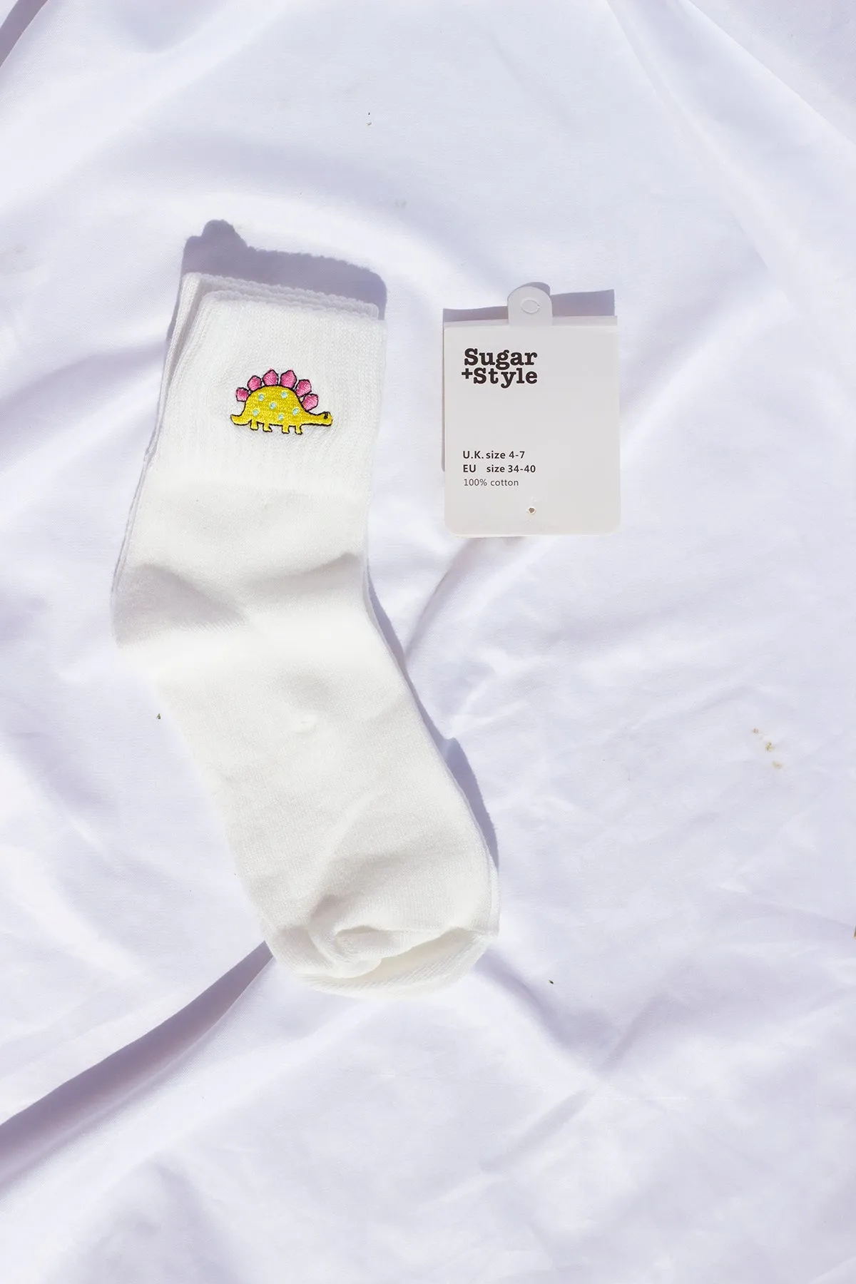 Dinosaur Embroidered Socks