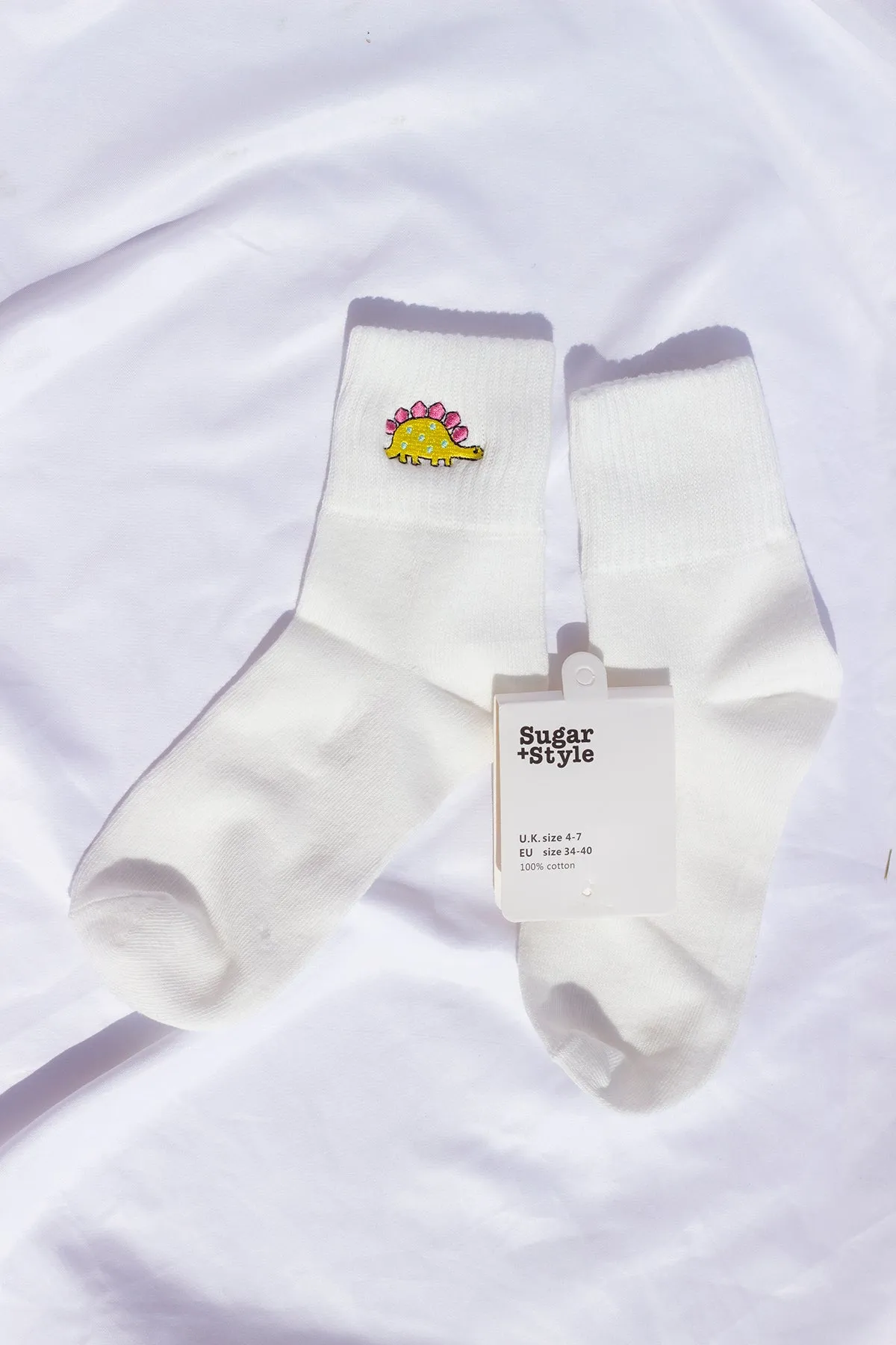 Dinosaur Embroidered Socks