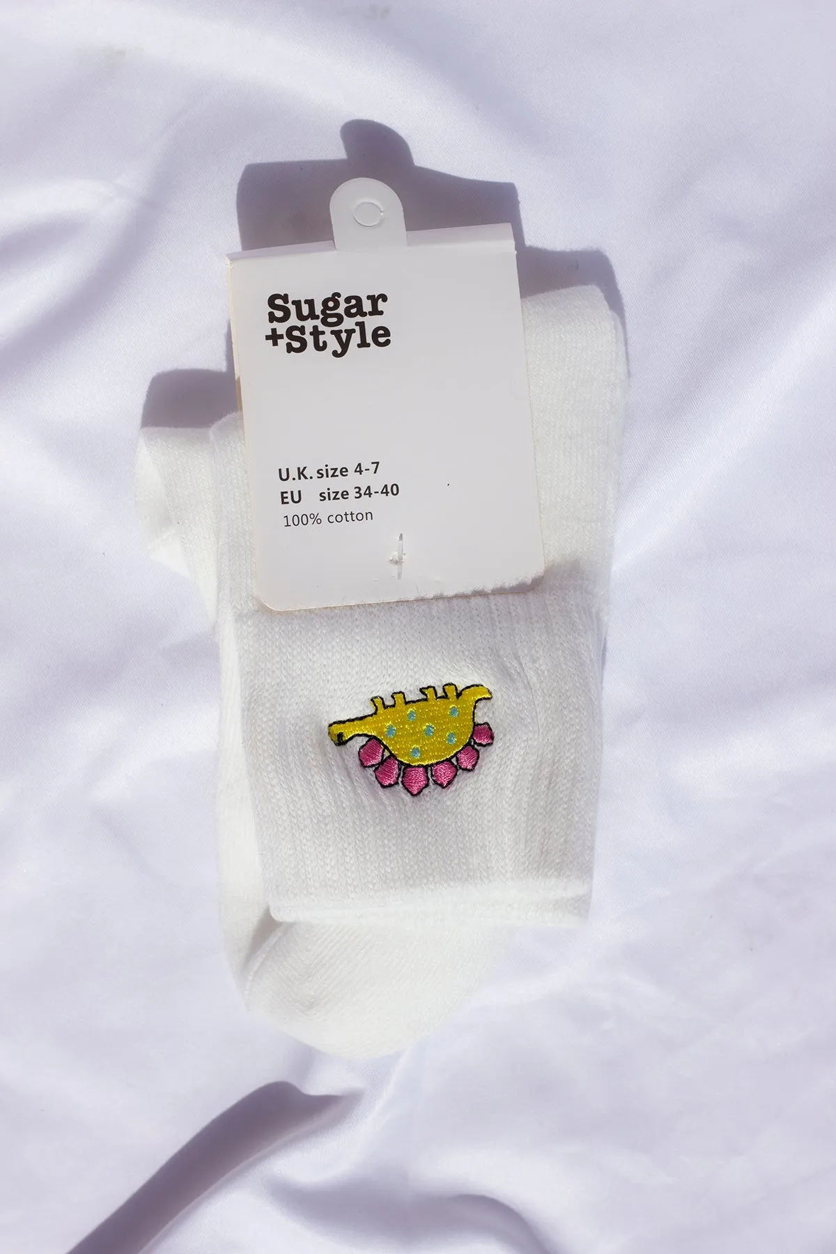 Dinosaur Embroidered Socks