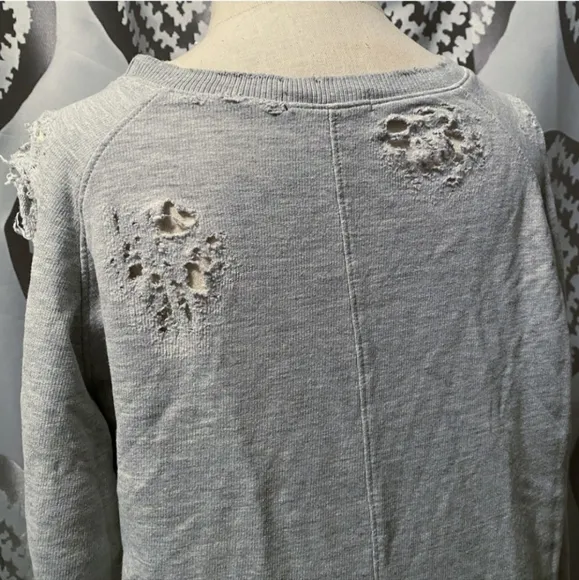 Distressed Sweatshirt Tunic Dress