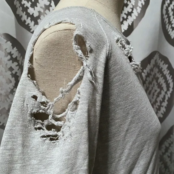 Distressed Sweatshirt Tunic Dress
