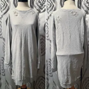 Distressed Sweatshirt Tunic Dress