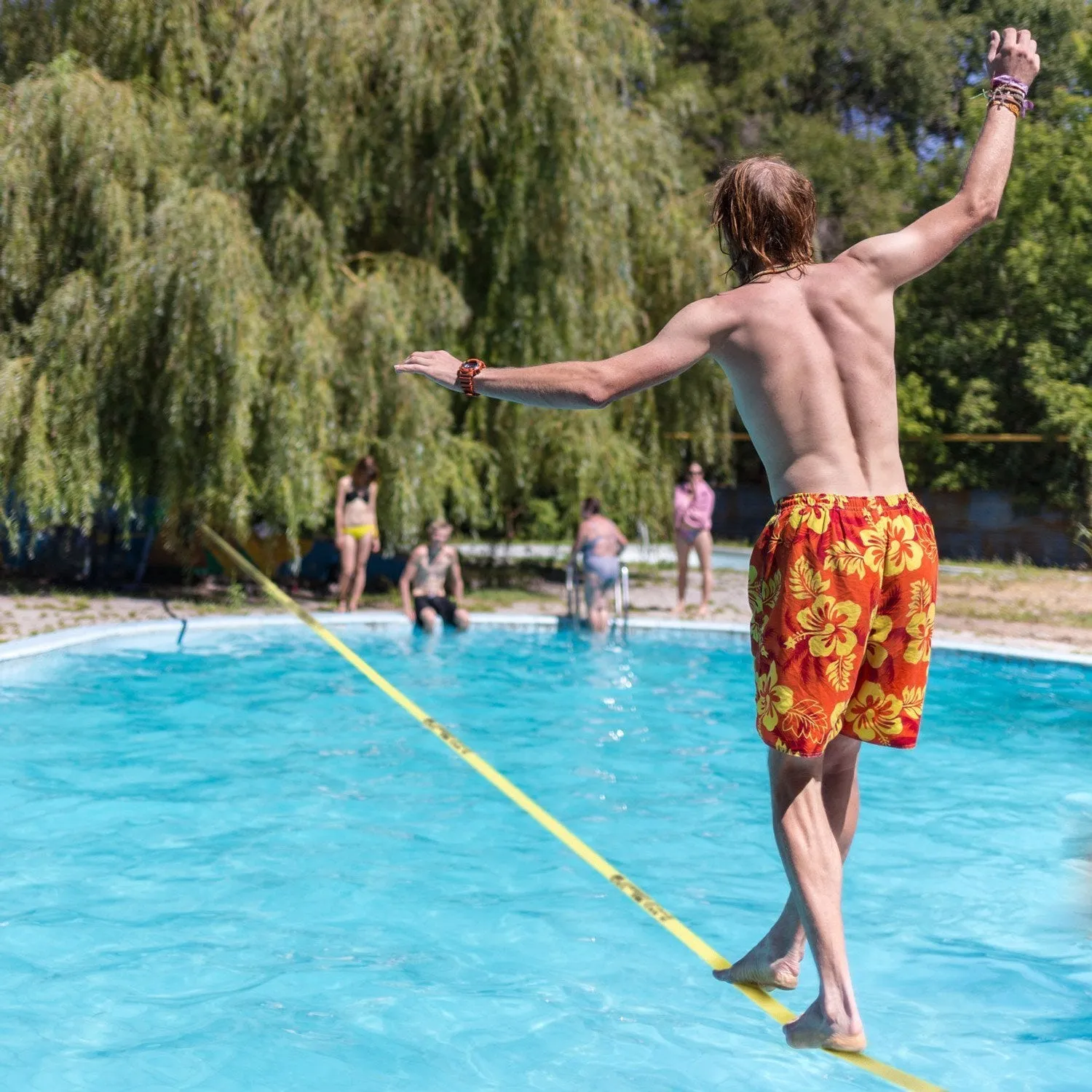 Driftsun 50ft Complete Slackline Kit with Ratchet, Training Line & Bag