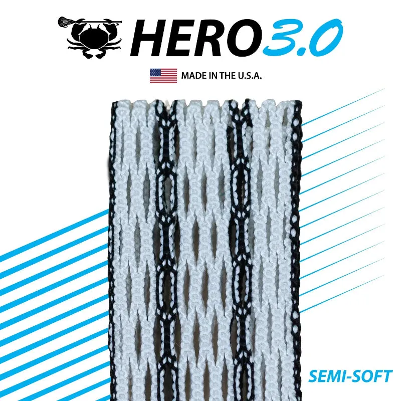 ECD Lacrosse - HeroMesh 3.0 Semi-Soft - Black Striker