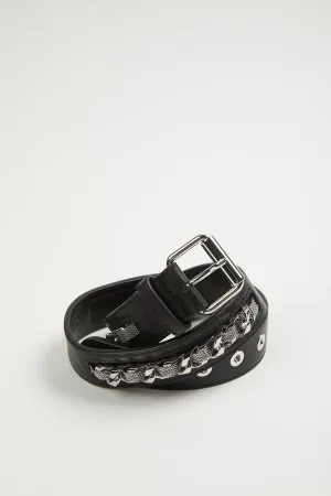 EMBELLISHED LEATHER BELT