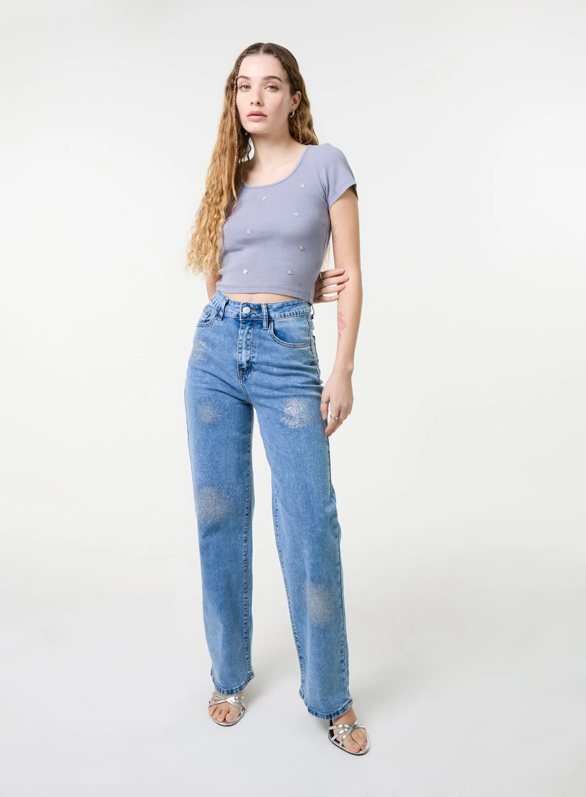 Embellished Wash Rib Top