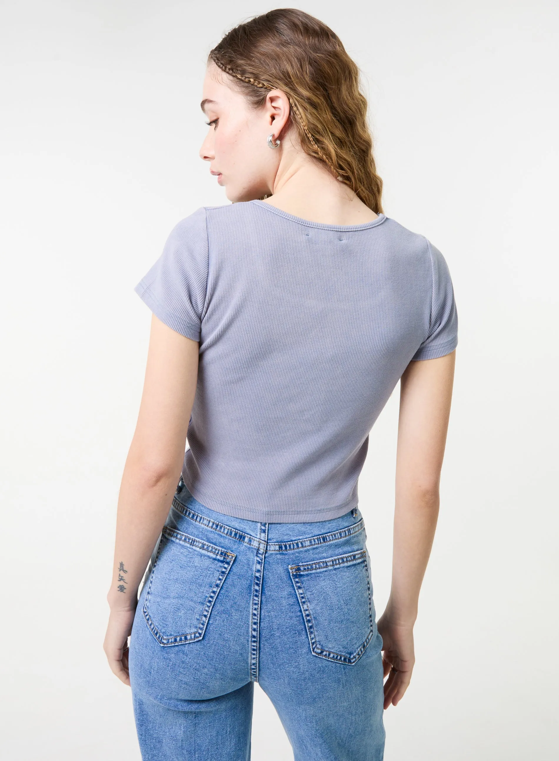 Embellished Wash Rib Top