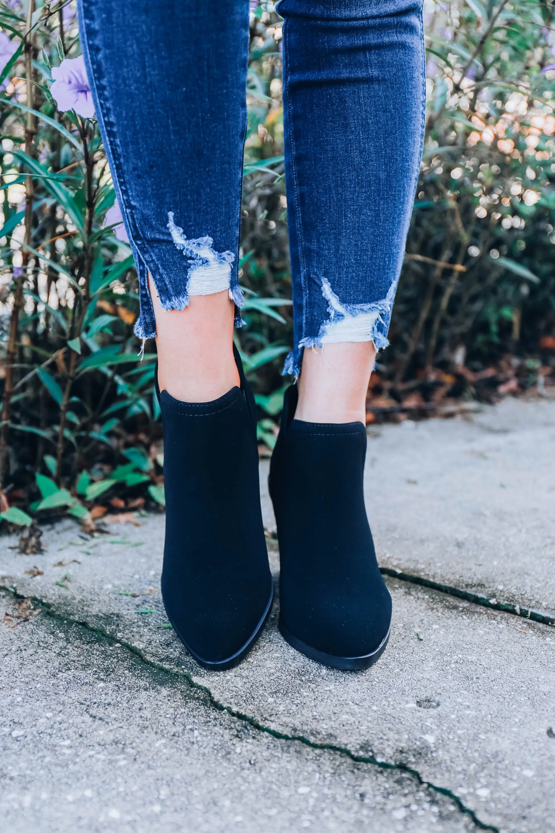 Endless Suede Ankle Bootie - Black