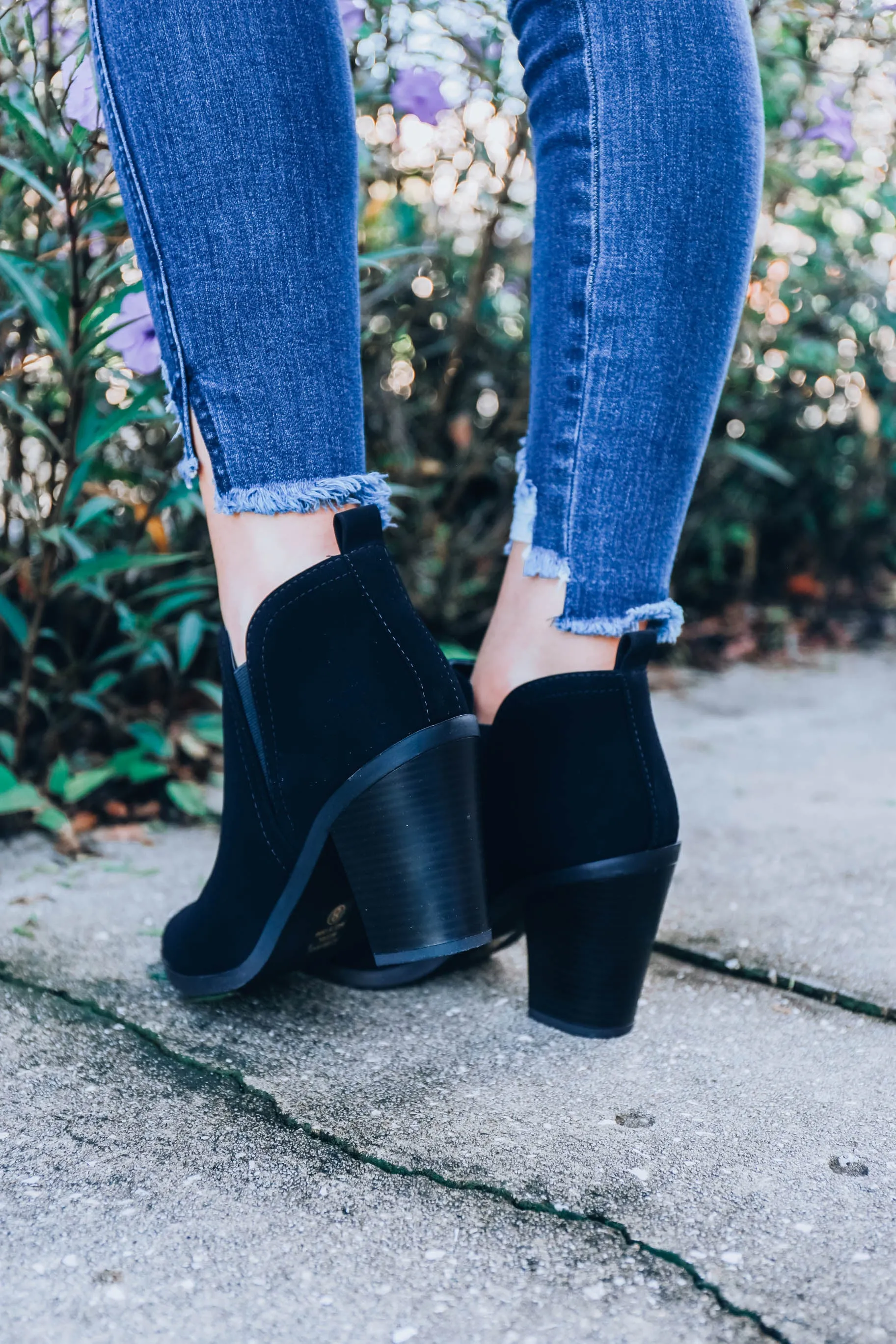 Endless Suede Ankle Bootie - Black