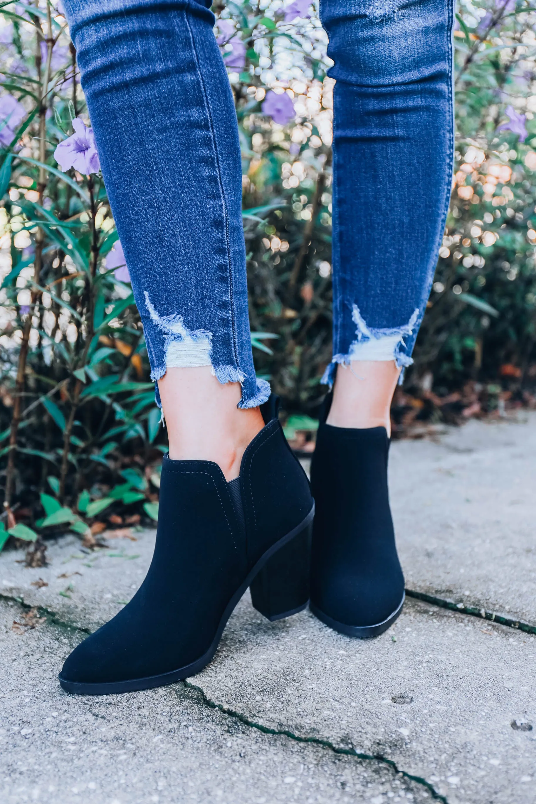 Endless Suede Ankle Bootie - Black