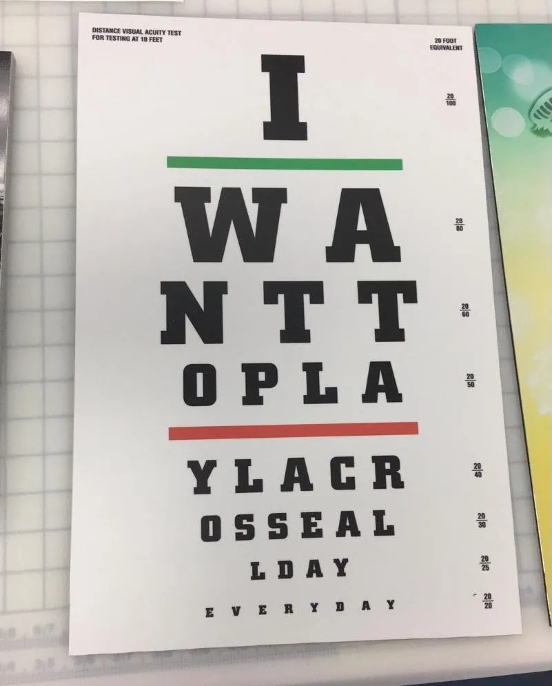 Eye Chart Metal Lacrosse Sign
