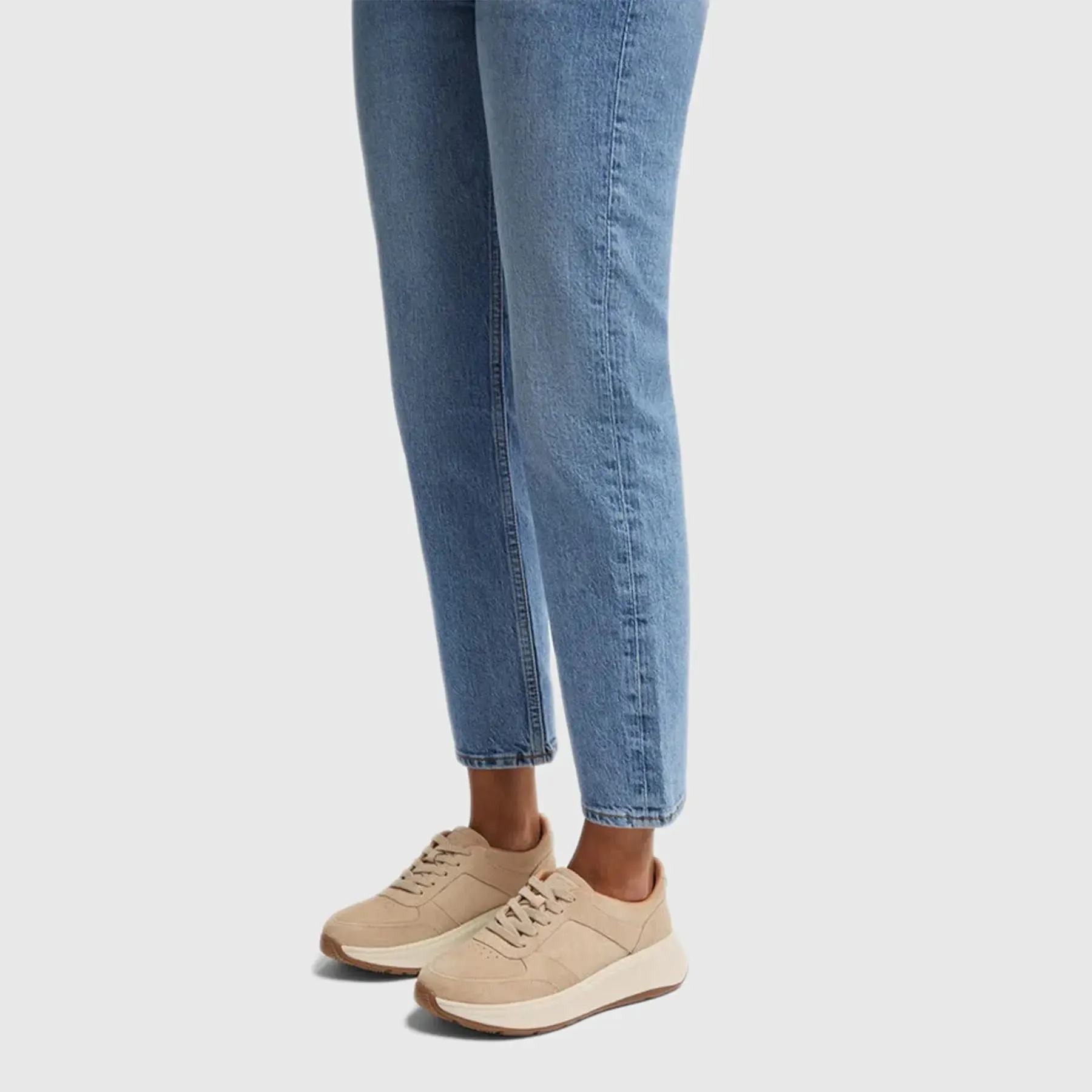 F Mode Flatform Sneaker Beige H07-A94