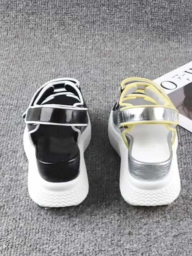 Fashion Designer Women's Summer Genuine Cowhide Leather Wedge Sandals