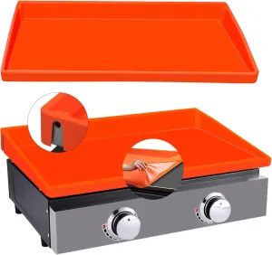 Food Grade Silicone Griddle Mat for Blackstone Grill, 22 Inch Full-Wrap Orange