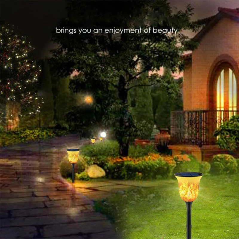 Gardi Modern Solar LED Dancing Flame Standing Classic Torch Light