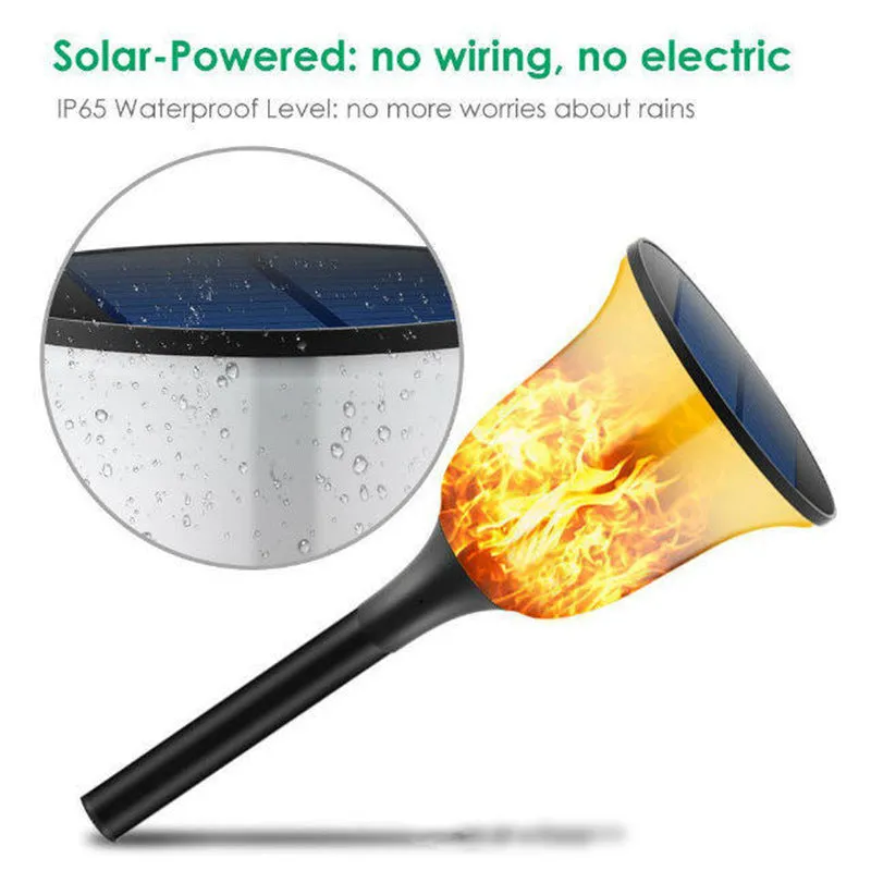 Gardi Modern Solar LED Dancing Flame Standing Classic Torch Light