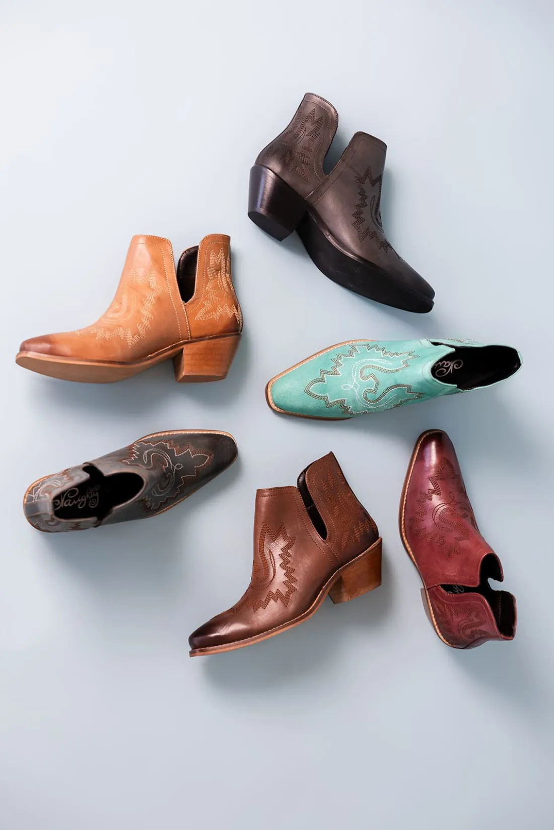 Genuine Leather Kickin' Western Booties in Burgundy