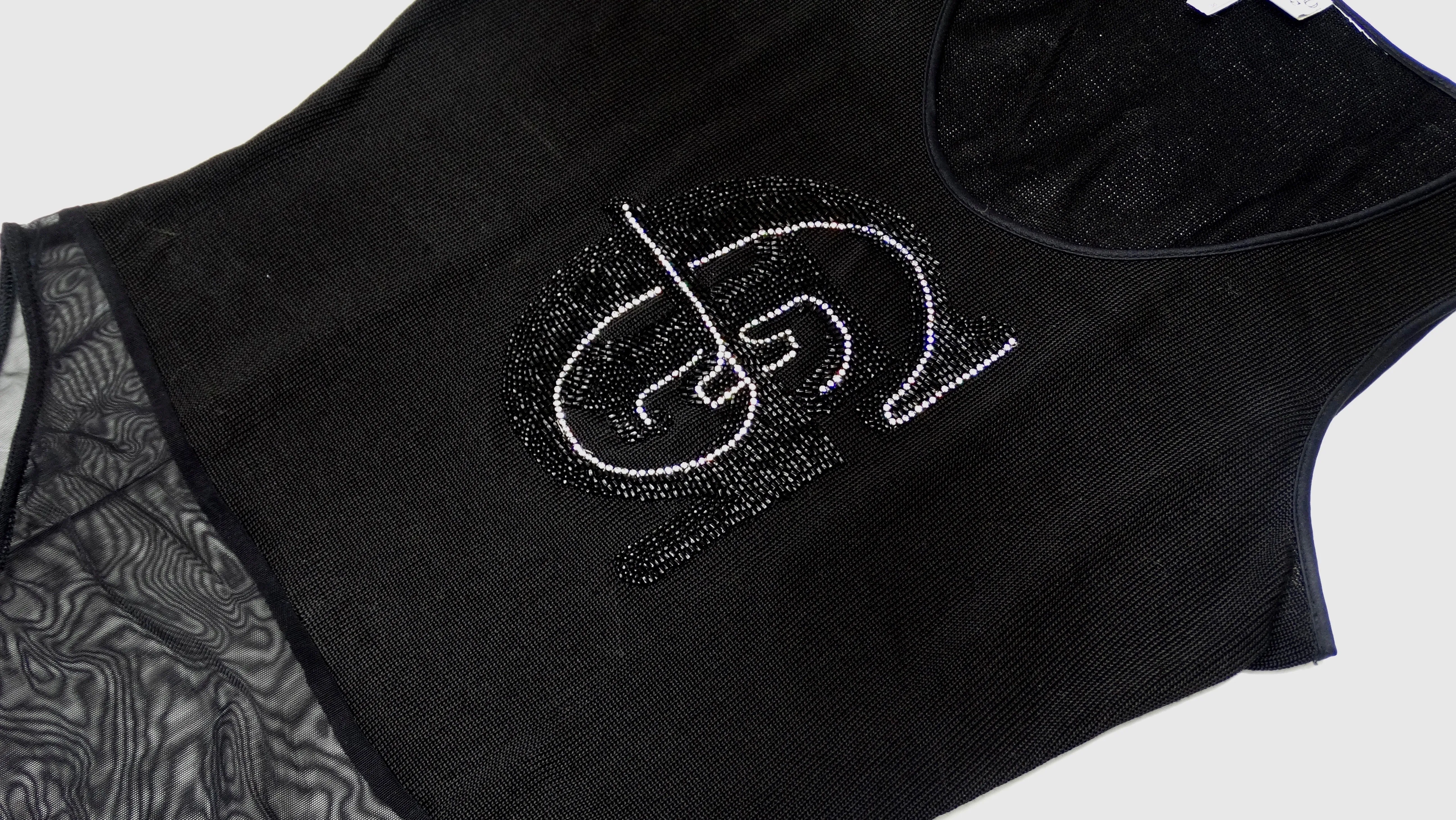 Gianfranco Ferre Embellished Logo Bodysuit