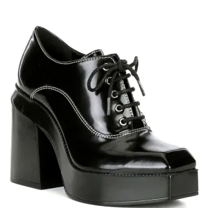 Gianni Bini Black Clog Oxford lace up Booties 8.5