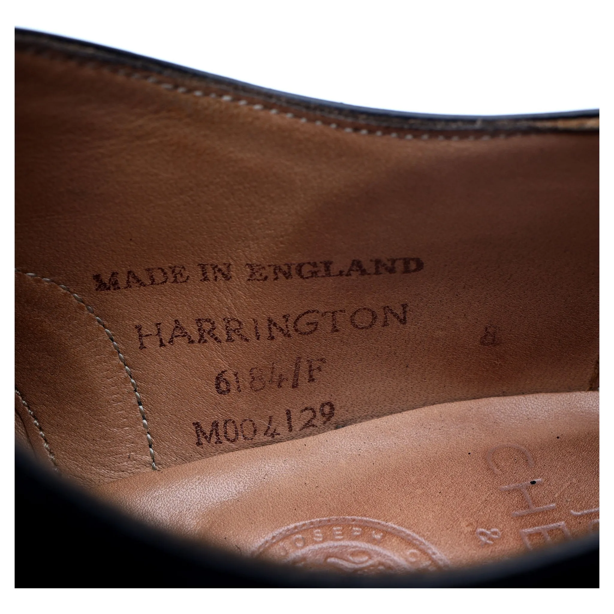 'Harrington' Black Leather Oxford UK 8 F