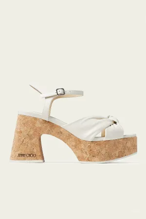 Heloise Wedge 95 Platform Sandals in Latte
