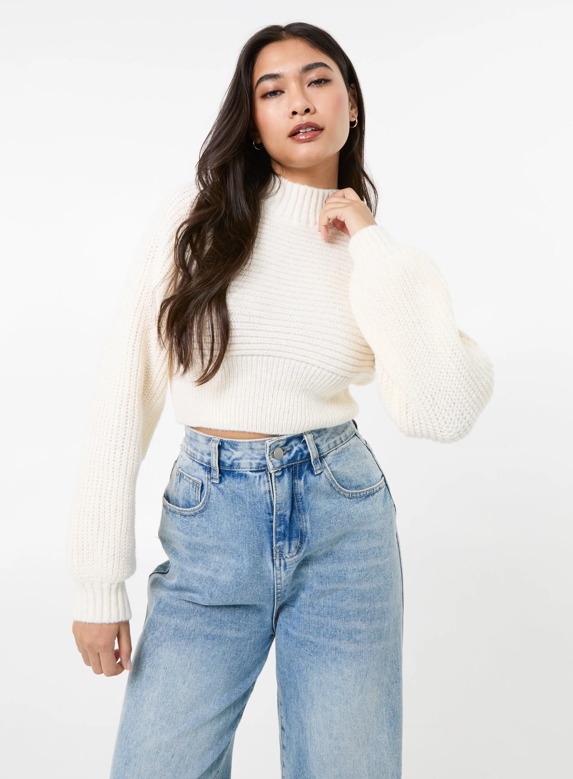 High Neck Knitted Jumper