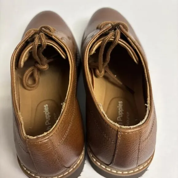 Hush Puppies Men’s Detroit Plain Toe Oxford Cognac, Size 8.5 M