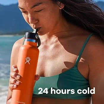 Hydro Flask: 24 oz Standard Mouth w Flex Straw Cap