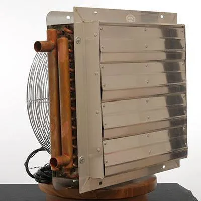 Hydronic Unit Heater for Outdoor Wood Boiler - Any Hot Water Source 3 Sp Fan 90k BTU