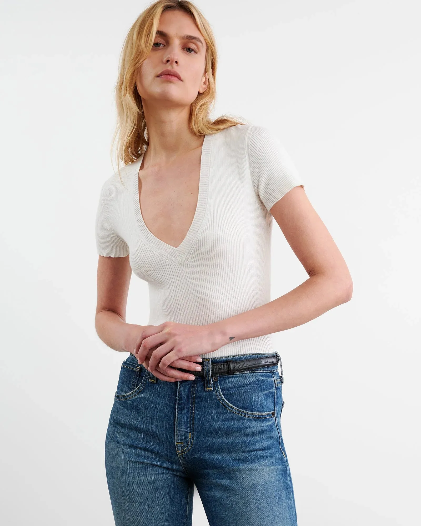 Italia Knit Tee - Ivory
