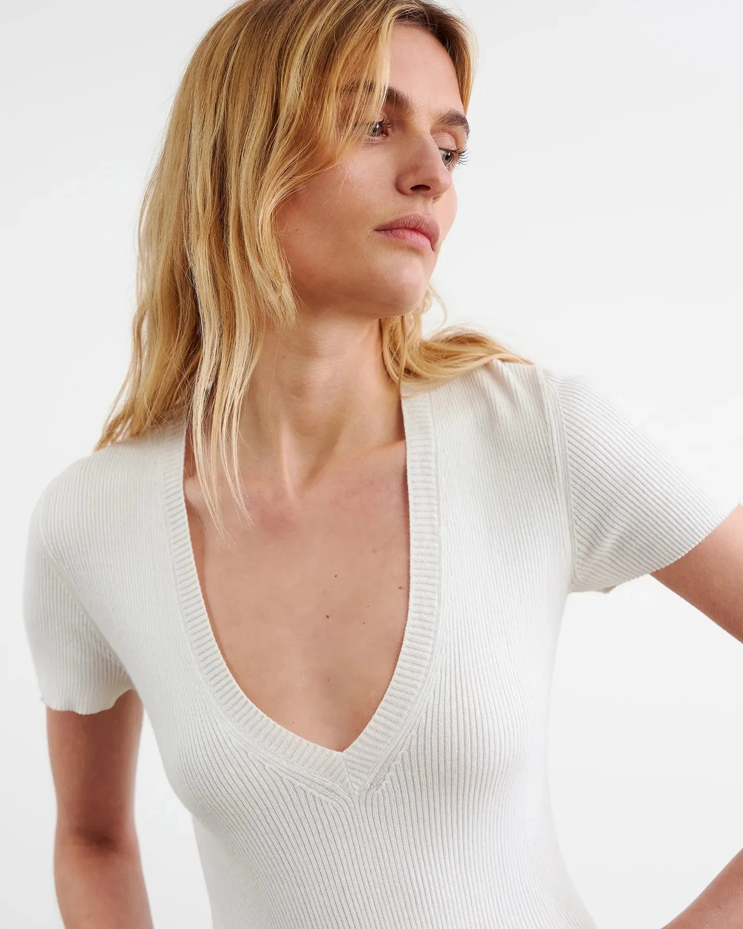 Italia Knit Tee - Ivory