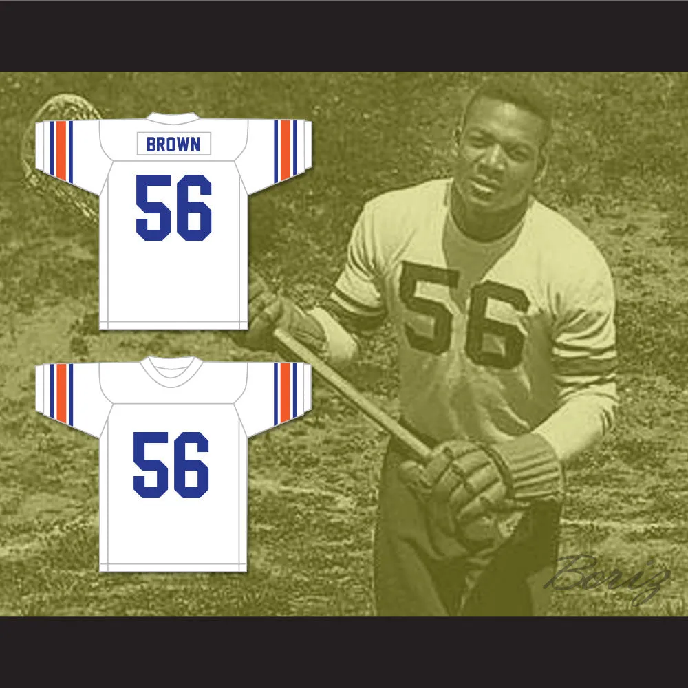 Jim Brown 56 Manhasset High School Indians White Lacrosse Jersey