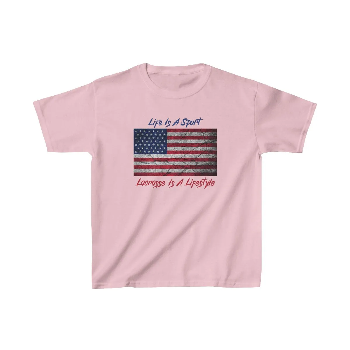 Kids Vintage American Flag Lacrosse Tee