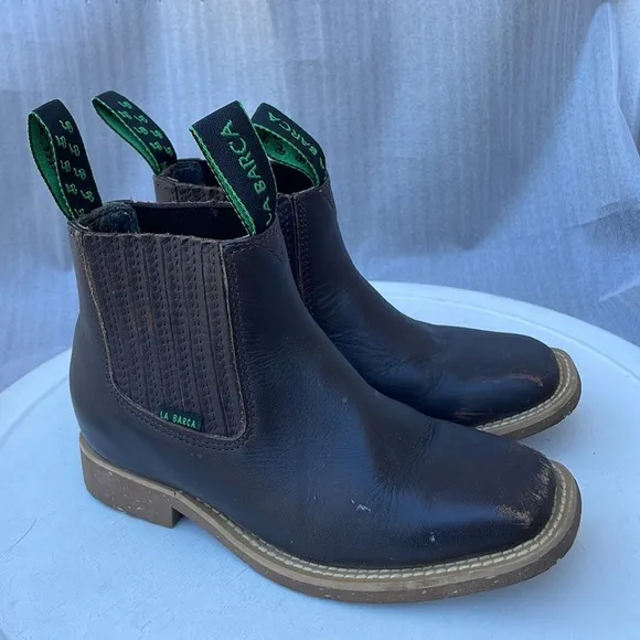La Barca Kids Short Square Toe pull on boot Sz 13 US/20 Mx