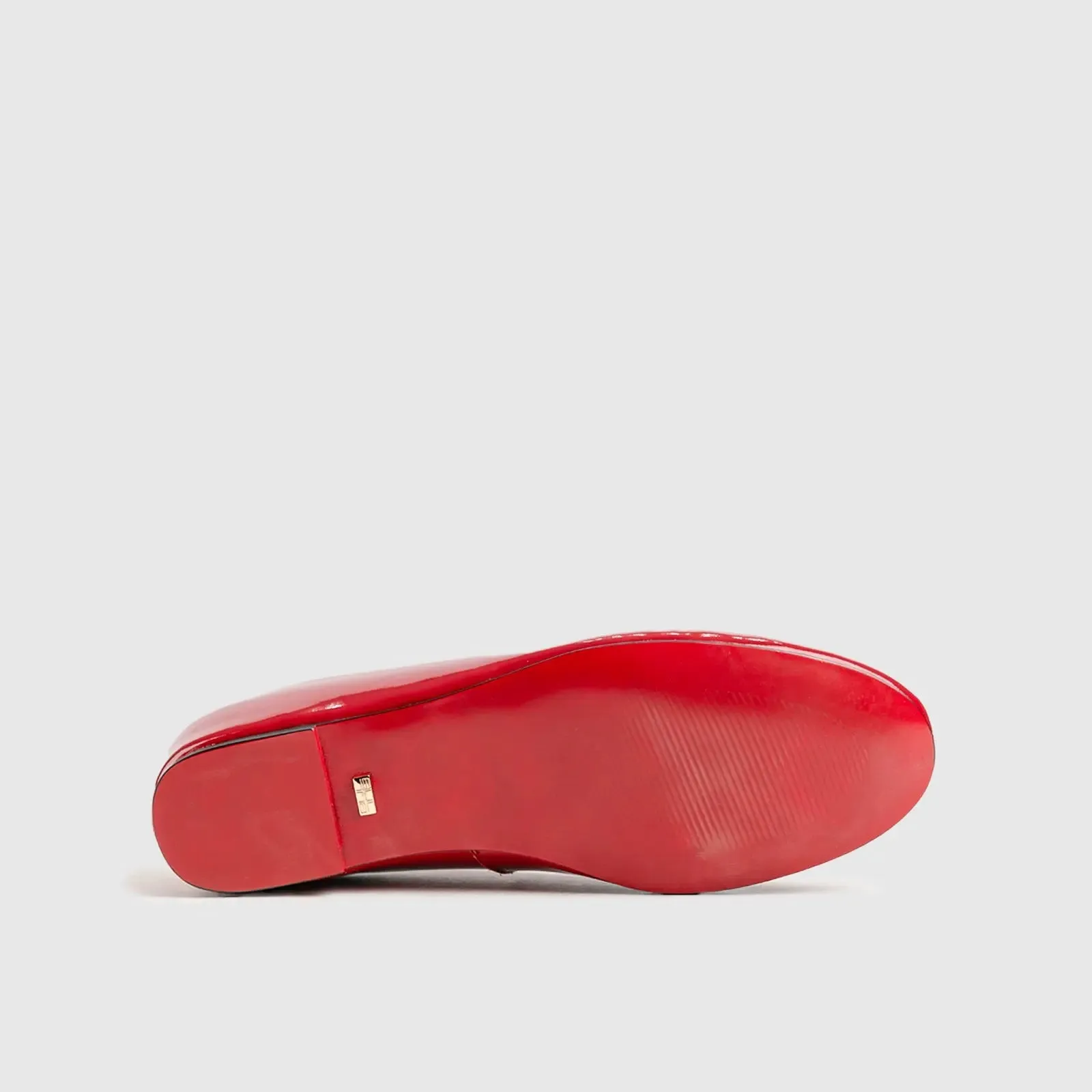 Leather Dress Wedge Red Lar013
