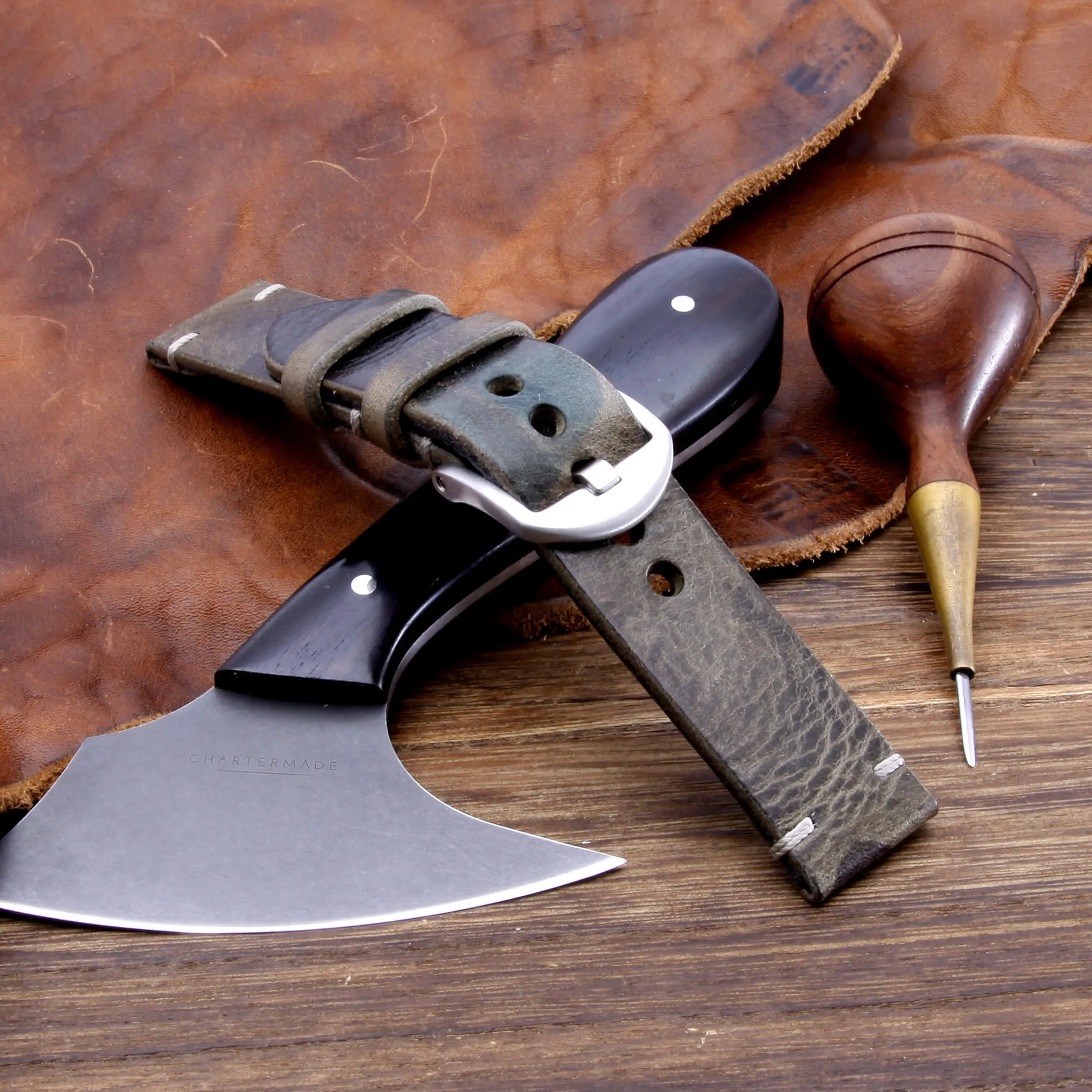Leather Watch Strap, Military 107 | For Apple Watch