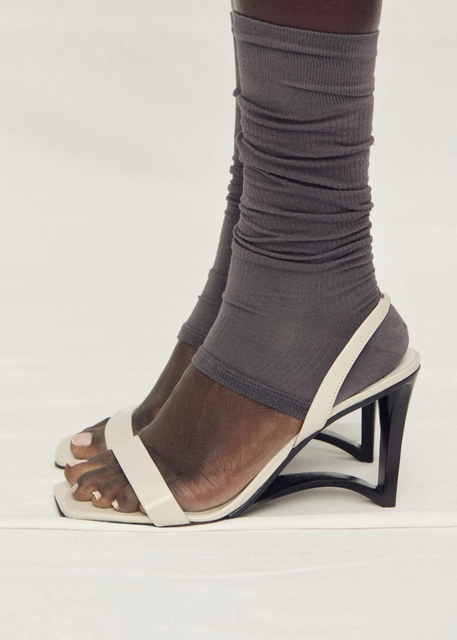 Leather wedge-heel sandals