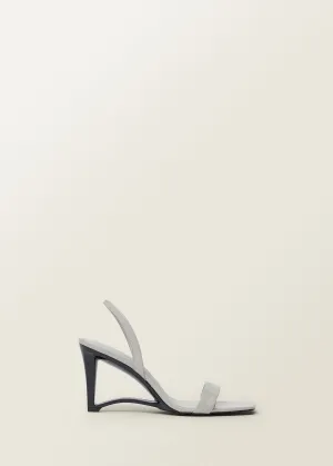 Leather wedge-heel sandals