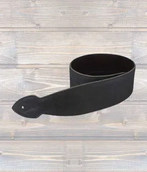 LG "Softy" STANDARD Black Leather Guitar Strap