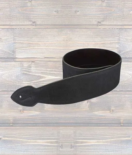 LG "Softy" STANDARD Black Leather Guitar Strap