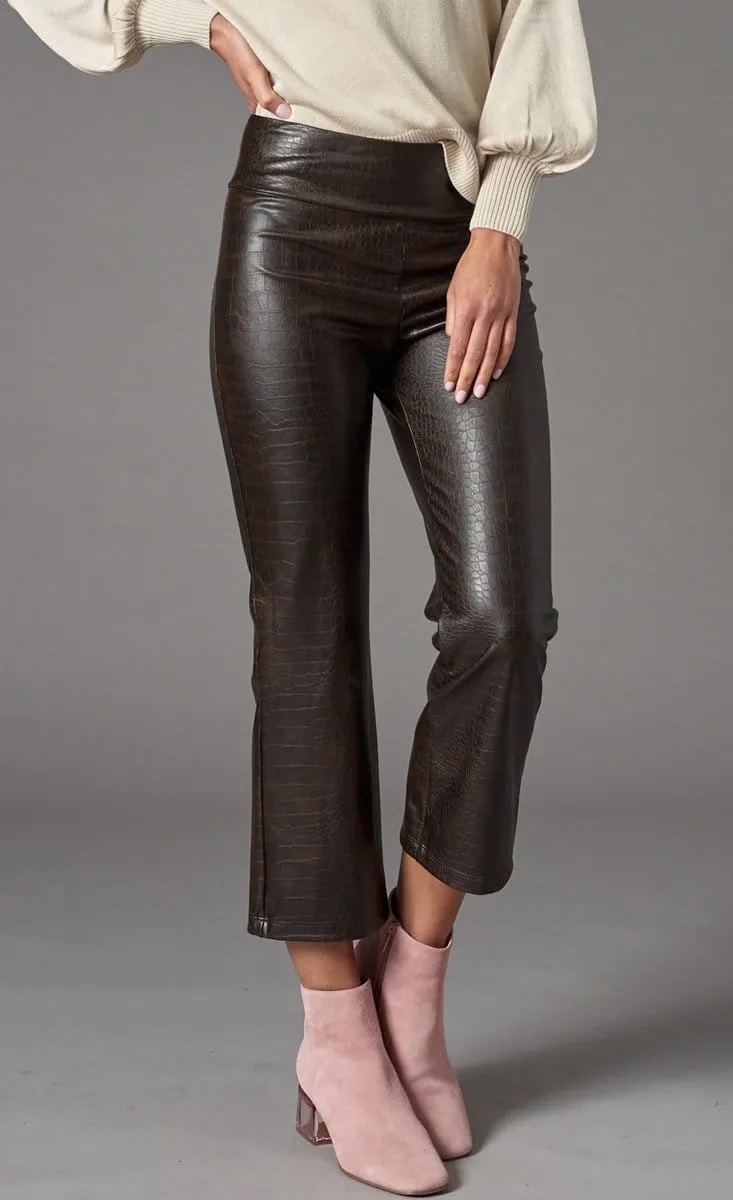 Lola & Sophie Vegan Leather Kick Flare Pant