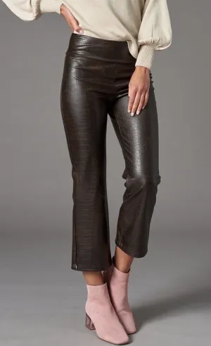 Lola & Sophie Vegan Leather Kick Flare Pant