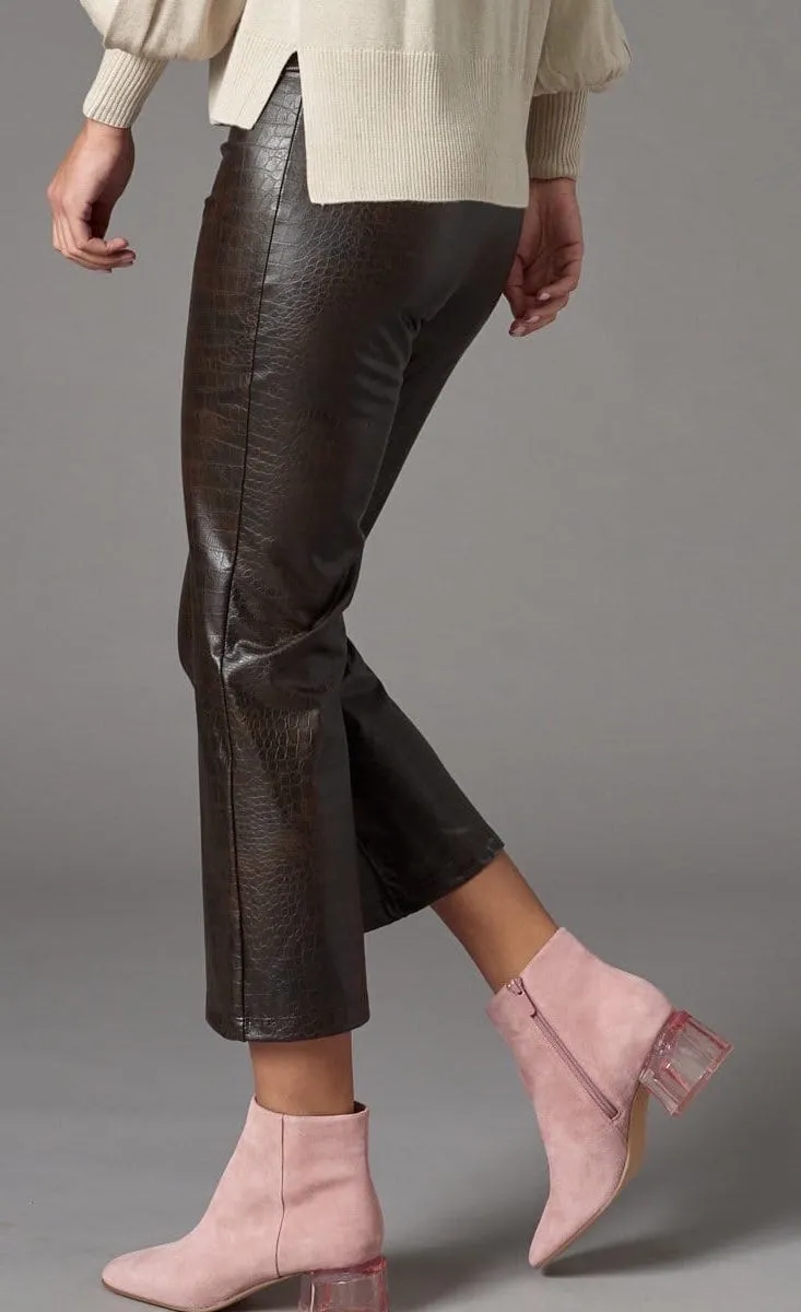Lola & Sophie Vegan Leather Kick Flare Pant